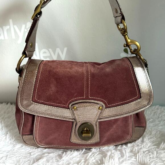 Y2K COACH Legacy 10349 Oxblood Suede Anniversary Shoulder Bag - Picture 1 of 12